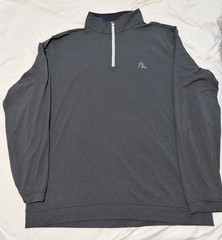 Rhoback 1/4 Zip Long Sleeve Golf Pullover Dark Gray, Size XL