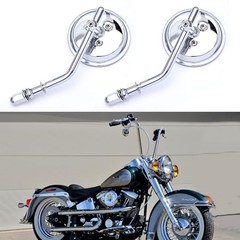Motorcycle Mirror,10mm Motorbike Rear View Mirror Irregular Chrome Round Shape