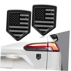 2PCS US American Flag Decal Sticker, Car Emblem USA Flag Car Decoration Black