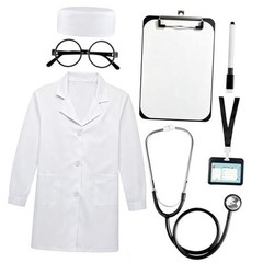 8 PCS Doctor Costume for Kids 3 4 5 Years Old Kids Doctor Costume with Real