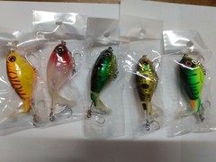 Whopper Plopper 75mm 17g Topwater Rotating Wobbler Crankbait – Lot of 5 colors