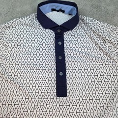 Greyson Golf Polo Mens S Geometric Triangle Print Gray Wolf Performance Shirt