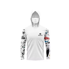 MALFC Fishing Shirt Hooded UPF 50+ Sun Protection Long Sleeve Quick Dry Performa