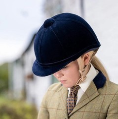 NWT Charles Owen Hampton Helmet 58 Round Navy/Dun