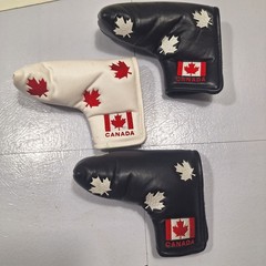 3 CANADA flag Maple Leaf Blade Golf putter head-cover Faux-leather look