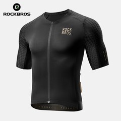 ROCKBROS Men’s Short Sleeves Cycling Jersey Road Bike Shirt w/3Pockets Quick Dry