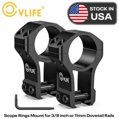 High Profile 1inch Diameter Rings Scope Mount for 3/8 inch or 11mm Dovetail Rail
