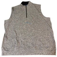 TGW Mens 2XL Heather Gray Quarter Zip Golf Vest Sleeveless Pullover Stretch