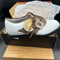 VTG Nike Air Zoom Tradition Saddle SSL Golf Shoes White Black Brown 10.5 NIB OG