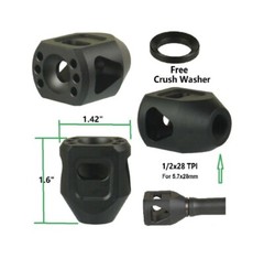 Low Concussion Muzzle Brake Compensator 1.6″ Tanker Style 1/2×28 For cmmg 5.7×28