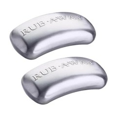 Rub Away Bar, Stainless Steel Odor Absorber (4″ x 2.25″) – Dishwasher Safe Ki…
