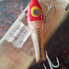 Bingo Jig Fish-Shaped Lure Red/White/Yellow/Black Plastic 1 1/8in MPN 4