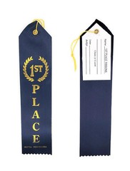 1st Place (Blue) Award Ribbons with a Card and String (24 Pack)