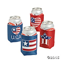 Patriotic July 4th Can Covers Drink Koozie Set of 4 – FREE First Class U.S Ship