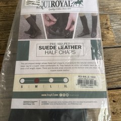 English Riding Half Chaps – Black or Brown Suede Leather – Size M
