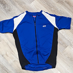 Bellwether Men’s L Blue/Black/White Full Zip Cycling Jersey w/ Pockets