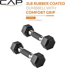 2x Dumbbell Pair Dumbbell Coated Rubber, 3/5/8/10/12/15/20/25/30/35/40/45/50 LBS