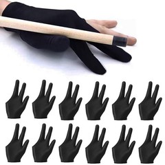 Meisuitd 12Pieces Billiard Gloves Breathable 3-Finger Cue Pool Glove Elastic …