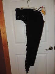 Vintage Equi-grip Equitation Chaps Showstopper Black Fringed Suede Leather