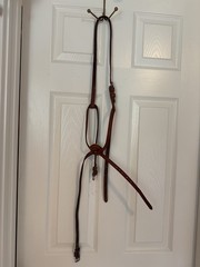 English figure 8 noseband Brown Leather and Fleece Full