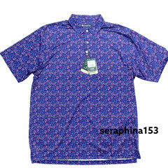Donald Ross Mens Polo Shirt Large Patriotic Firework Jersey Golf **Runs Large*