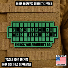 FAFO Funny Morale Patch 2″ x 4″ Hook & Loop Wheel of Fortune Themed Patch