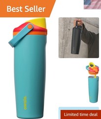 Stylish 30oz Stainless Steel Water Bottle with Two-Way Sip Spout – Travel Ready