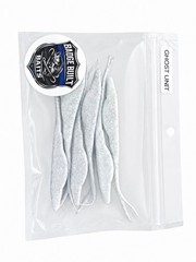 Badge Built Baits Ghost Unit 5in Soft Fork tailed minnows White/Silver 6 pk