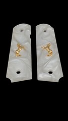 Colt 1911 White Pearl With Gold Colt Horse