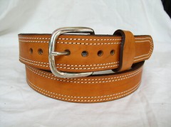 1 ½» Lined 2 Ply Saddle Leather Gun Carry Work Dress Belt Heavy Duty Lifetime