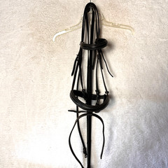 Dover Black Leather Snaffle Bridle w/ Flash Attachment Full Horse Size Reins Sto