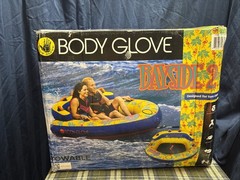 Body Glove Bayside 2 Person Yellow Water Skiing Inflatable Towable Tube S3