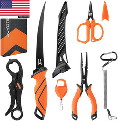 Steelstream 6Pc Fishing Tool Kit – Corrosion Resistant Fishing Pliers with Lanya