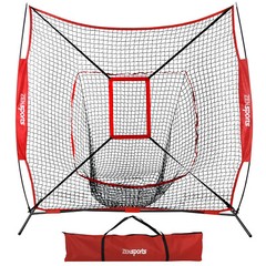7’×7′ Baseball Softball Practice Net Hitting Pitching Training Net w/Strike Zone
