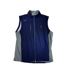 Zero Restriction Men’s Navy Gray Golf Vest Full Zip Lightweight Athletic Size L