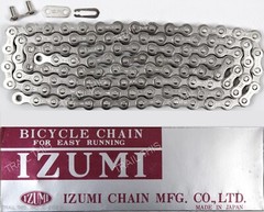 Izumi Standard Silver 1/8″ 116L BMX Track Fixed Gear Single-Speed Bicycle Chain