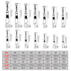 50/100PCS Fishing Barrel Swivel with Interlock Snap Fishing Swivel Size 14#-3/0