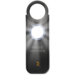 Police Magnum Personal safety alarm Keychain-135dB Rechargeable LED Siren- Black