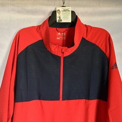 NEW $90 ADIDAS COMPETITION STRETCH WIND GOLF PULLOVER SCARLET NAVY 2XL BC2324