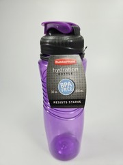 Rubbermaid 30 Oz Hydration Bottle Stain Odor Resistant Purple Finger Loop