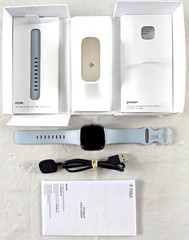 *Pre-Owned* Fitbit Sense 2 Smartwatch Soft Gold Aluminum 24mm Blue Mist Band