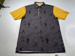 RSVLTS-Breakfast Balls Happy Gilmore Men Golf Polo Shirt Black Yellow Medium AOP