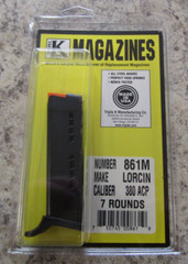 Lorcin L380 .380 ACP 7 RD Round / L32 8 Round Blued Steel Magazine Triple K 861M