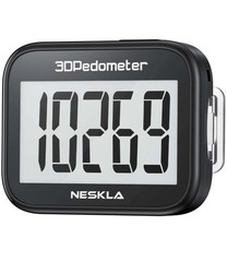 NESKLA 3D Pedometer for Walking, Simple Step Counter with Large Digital Display