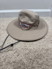 Titleist Tour Breezer Bucket Hat Med/Large Wide Brim 100% Polyester Tan Golf