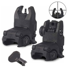Gen 2 Folding Front Rear Sight Set Back Up Flip Up Sights Polymer For Picatinny