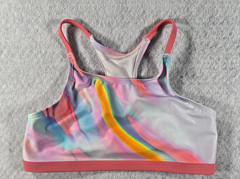 DSG Girls Medium Multicolor Sports Bra Abstract Racerback UPF 50+ NWT