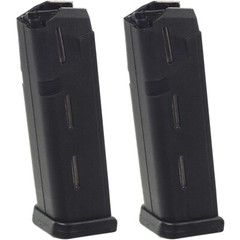 ProMag (2 Pack) Glock Model 17, 19, & 26 9mm, 10-Round Magazine, Black Polymer