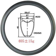 700c 40mm*27mm Tubeless Road Disc Carbon Rims UD 3K 12K Matte Glossy 16-32 Holes