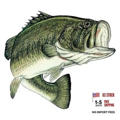 Fishing Bass Fish Sticker Decal Fishing Bumper Sticker Fish Auto Decal 5 Inch